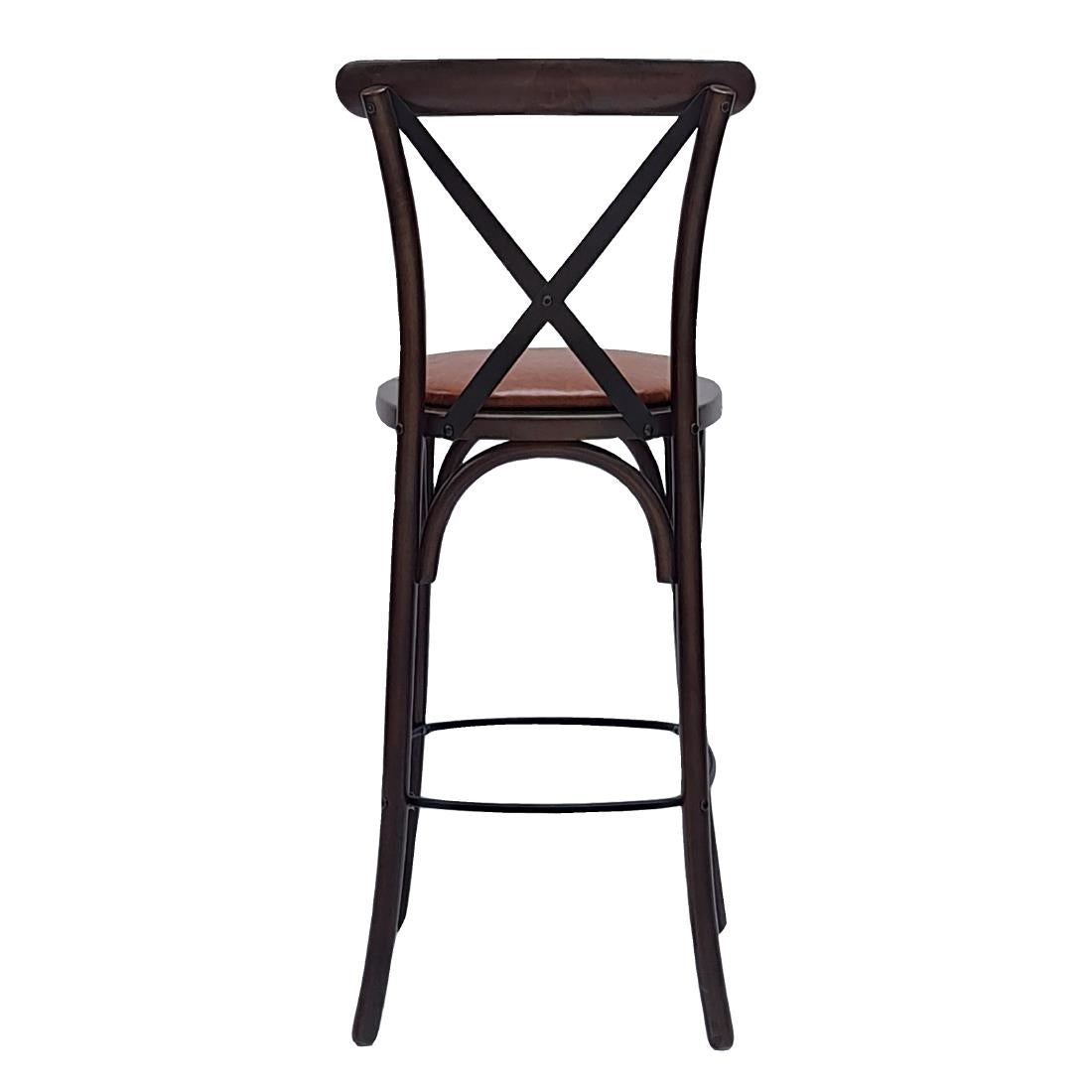Bristol Bar Chair in Dark Walnut with Bison Tan Seat