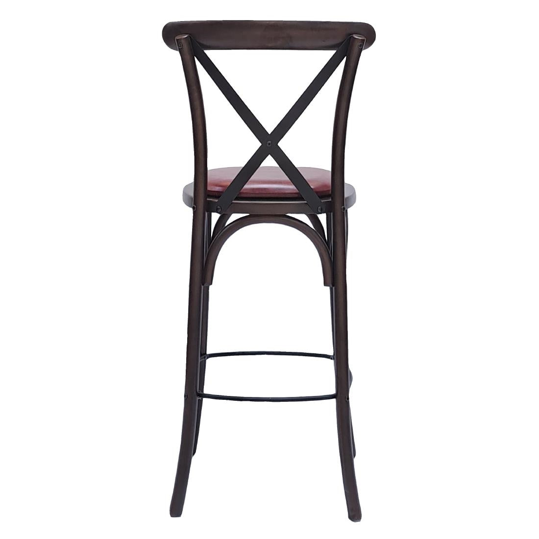 Bristol Bar Chair in Dark Walnut with Bison Bordeaux Seat