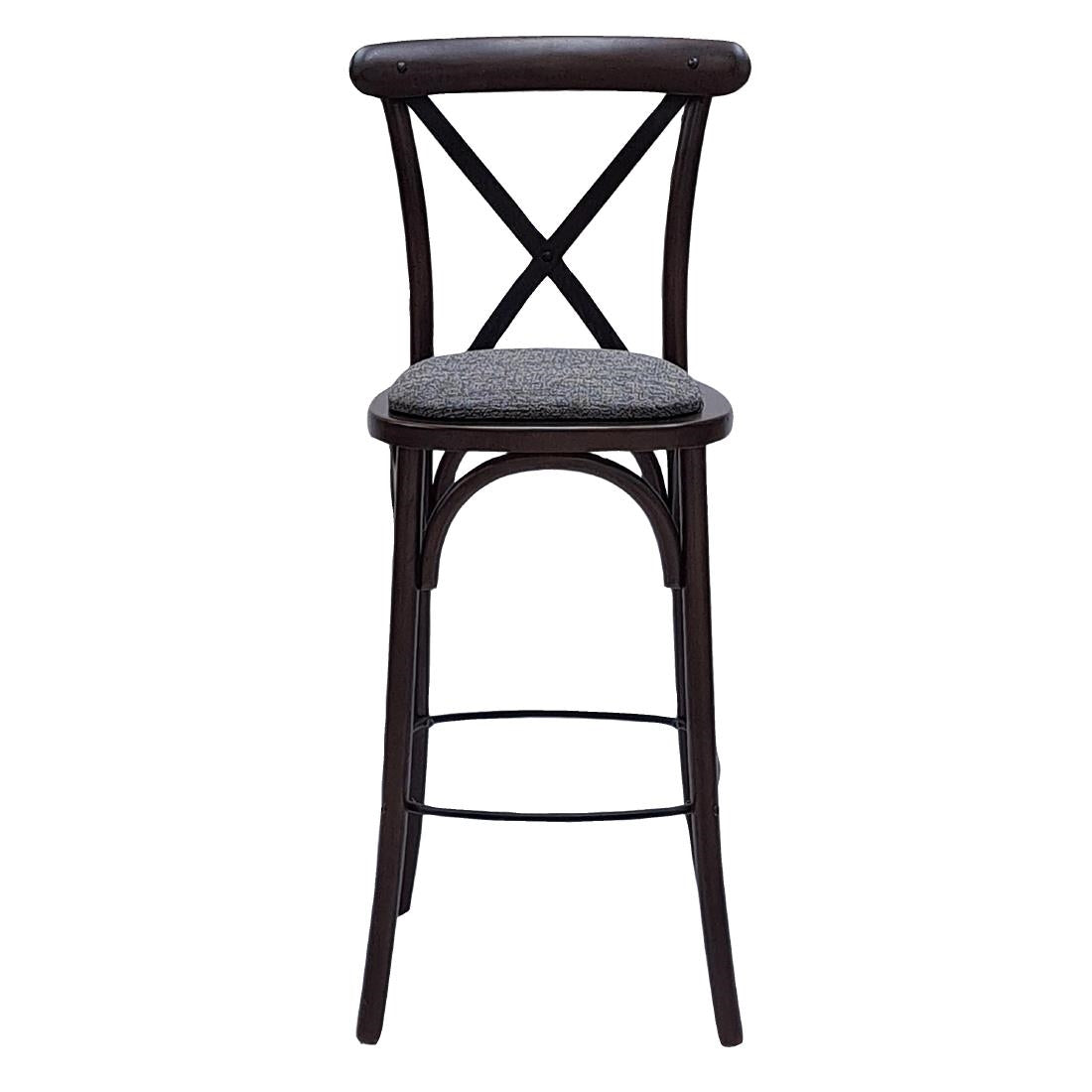 Bristol Bar Chair in Dark Walnut with Shetland Smoke Seat