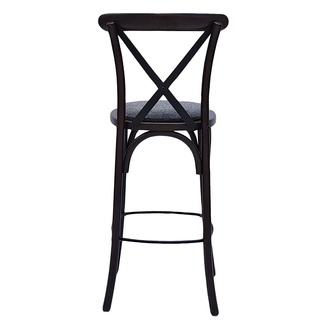 Bristol Bar Chair in Dark Walnut with Shetland Smoke Seat