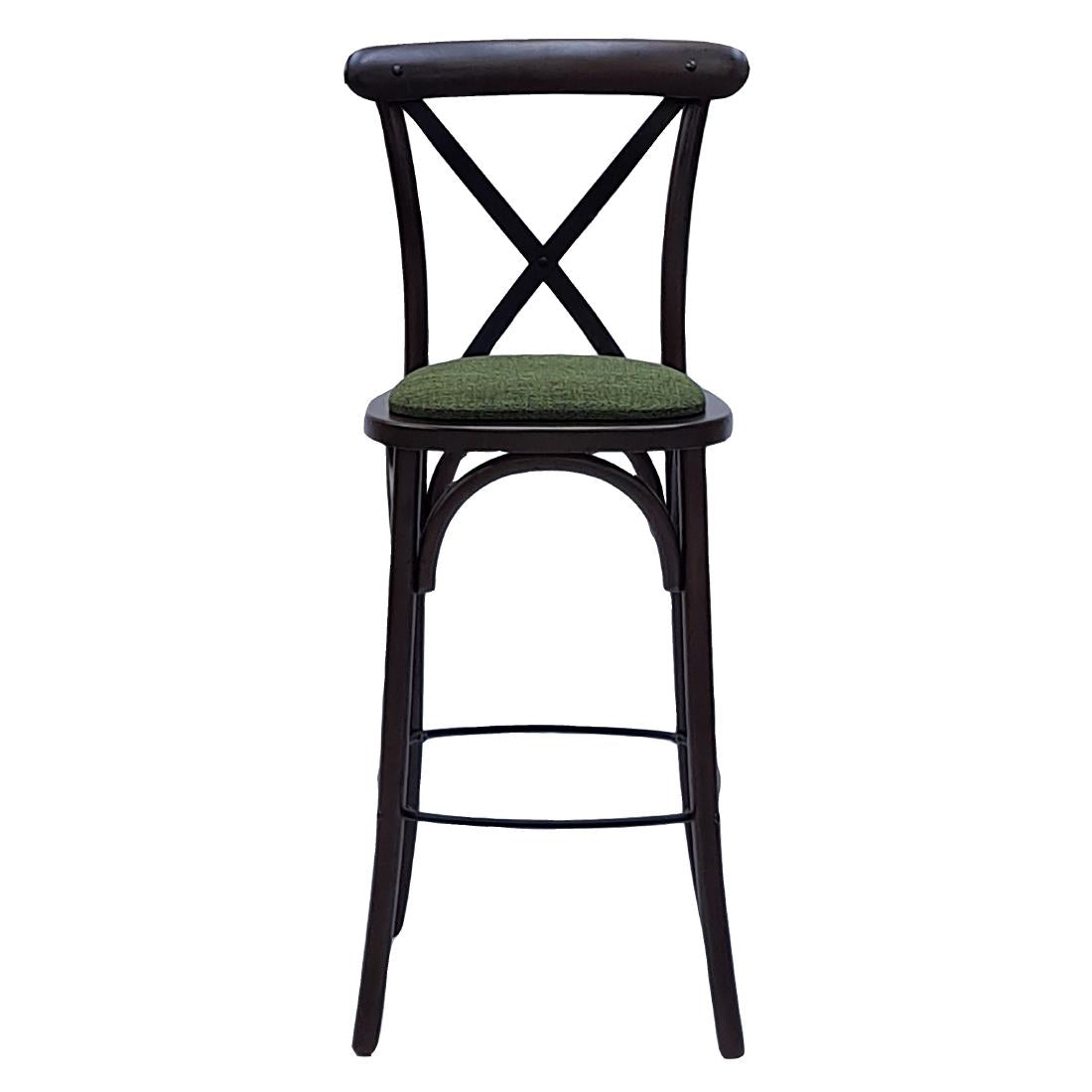 Bristol Bar Chair in Dark Walnut with Shetland Forest Seat