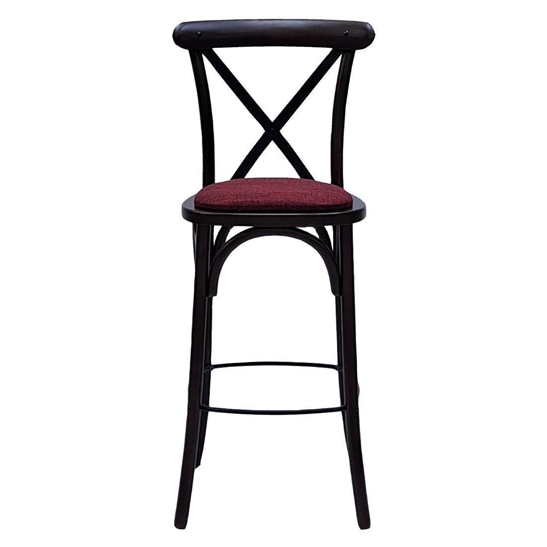 Bristol Bar Chair in Dark Walnut with Shetland Scarlett Seat