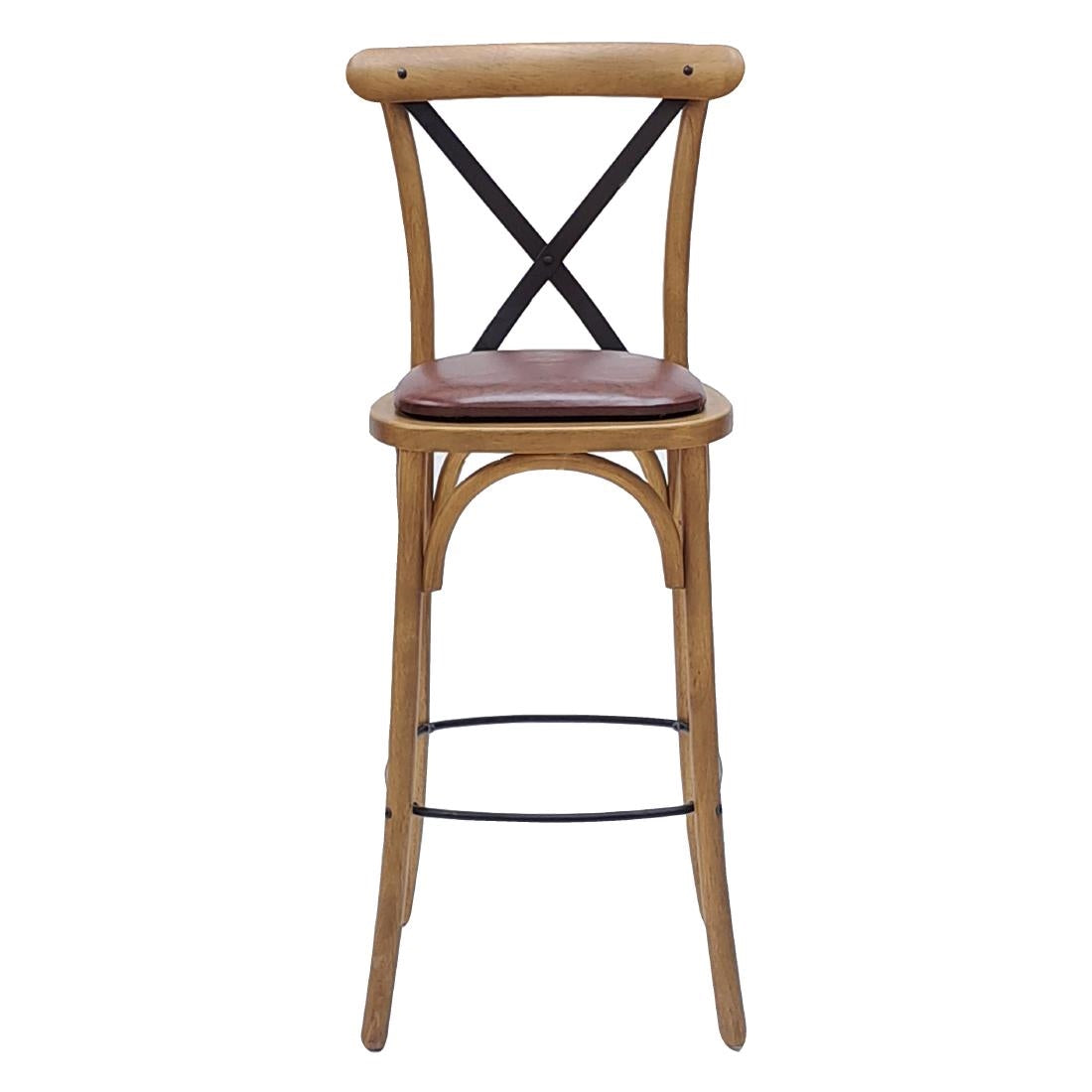 Bristol Bar Chair in Weathered Oak with Bison Espresso Seat