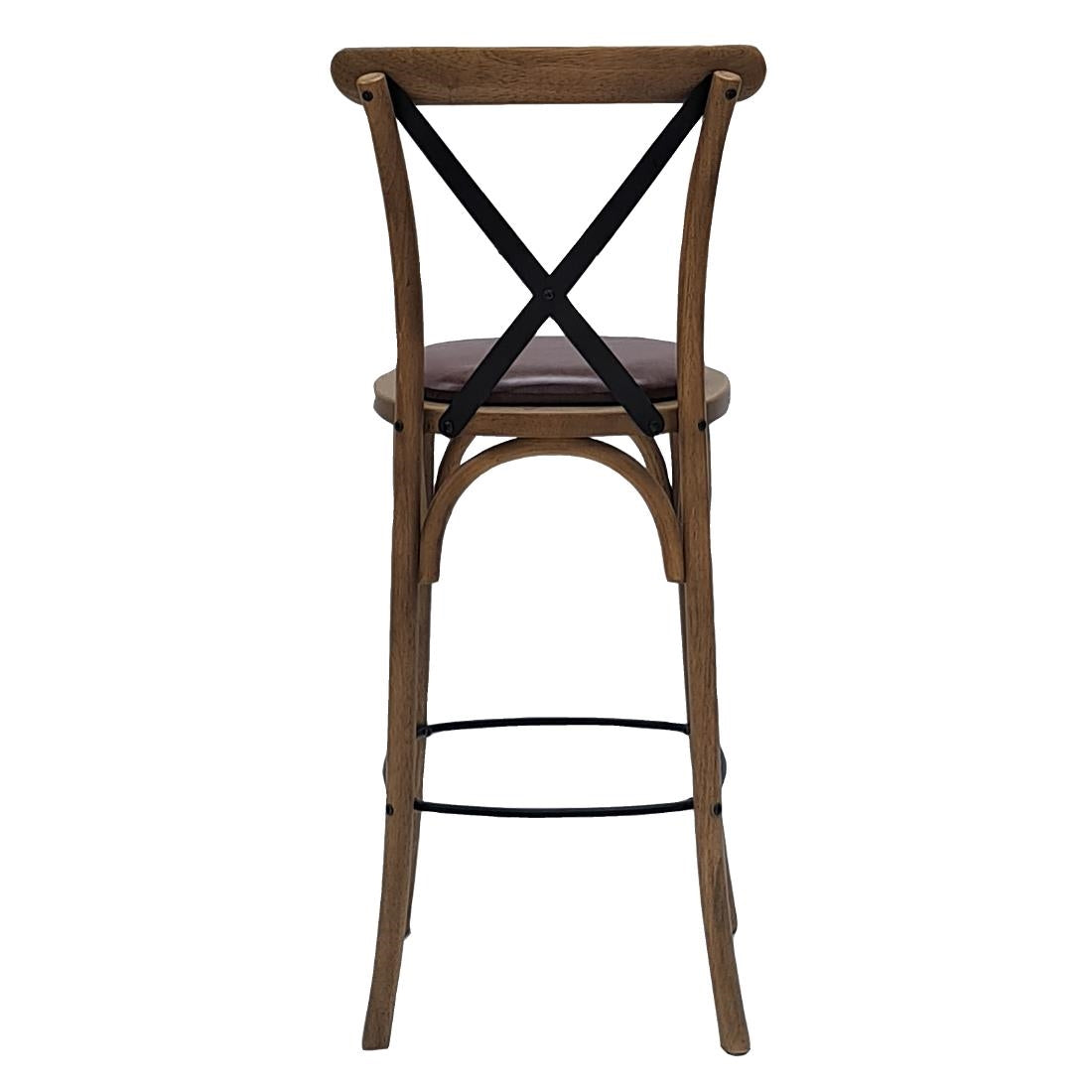 Bristol Bar Chair in Weathered Oak with Bison Espresso Seat