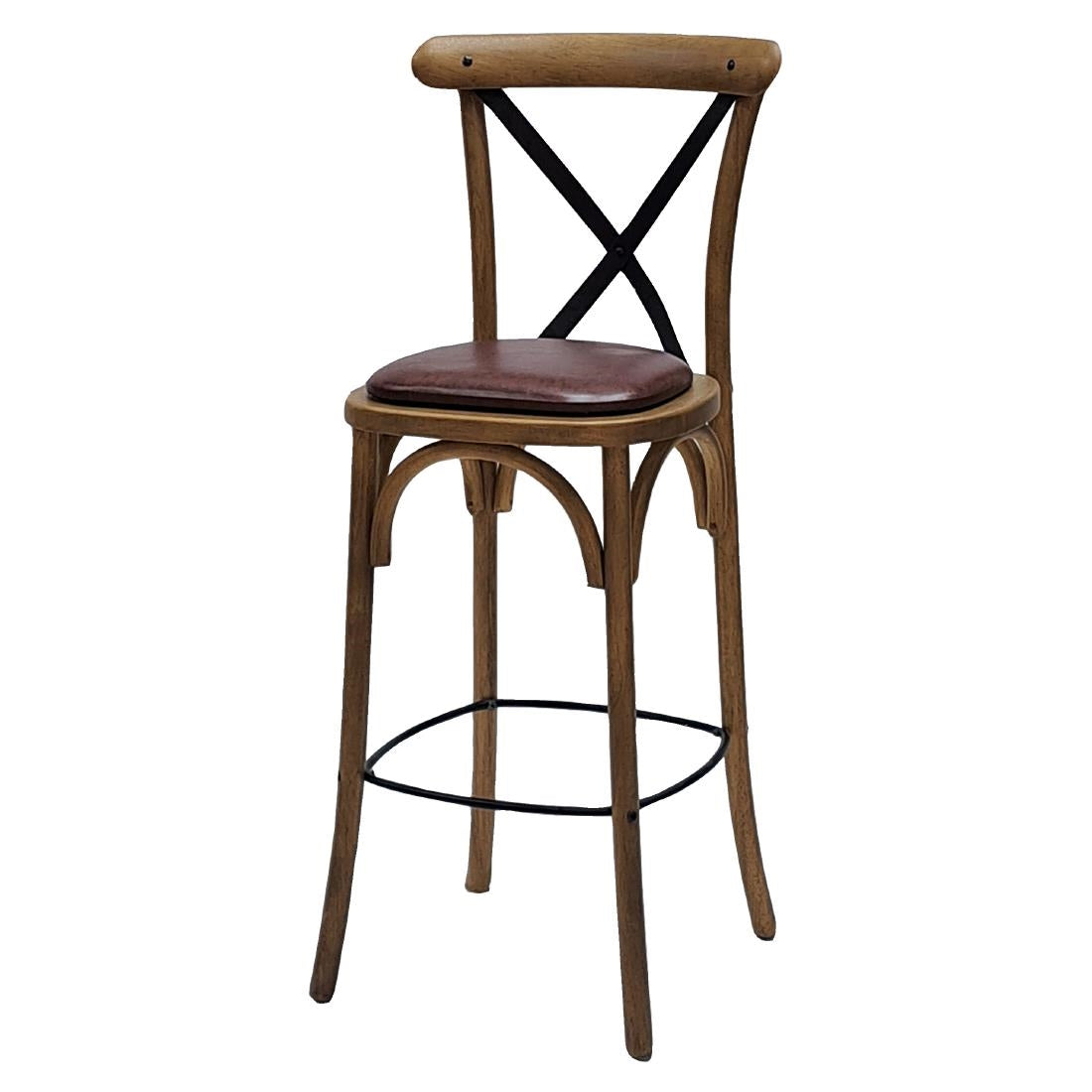 Bristol Bar Chair in Weathered Oak with Bison Espresso Seat