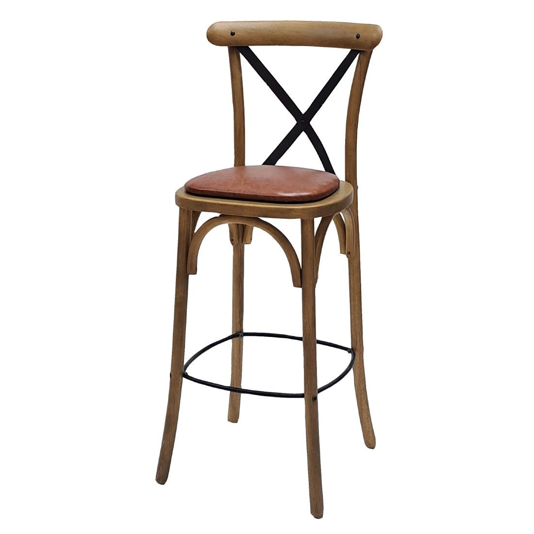 Bristol Bar Chair in Weathered Oak with Bison Tan Seat