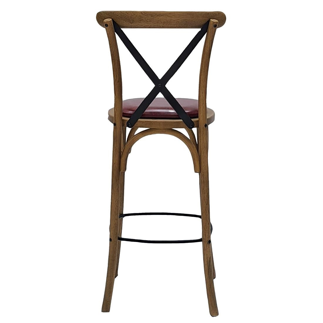 Bristol Bar Chair in Weathered Oak with Bison Bordeaux Seat