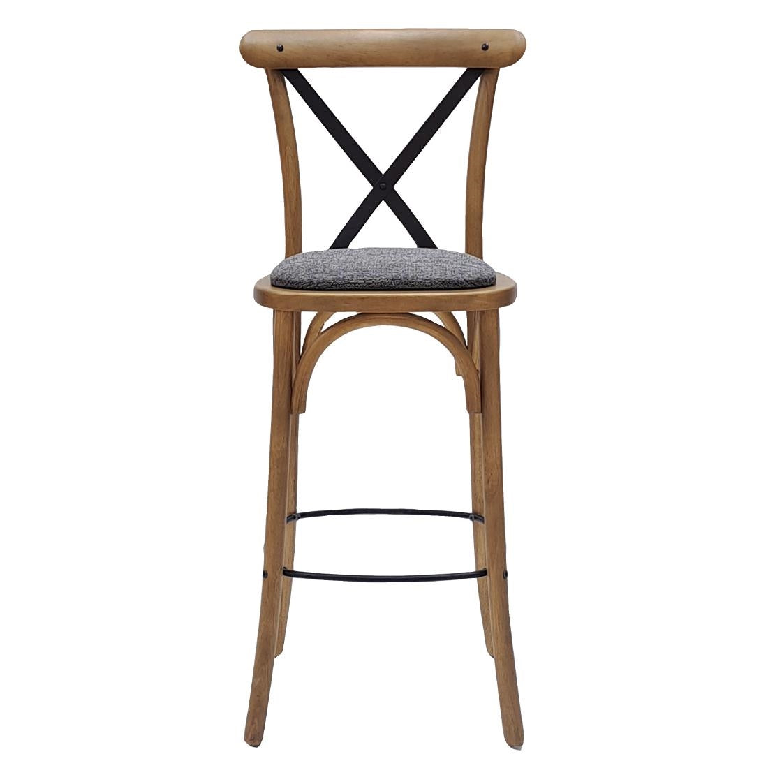 Bristol Bar Chair in Weathered Oak with Shetland Smoke Seat