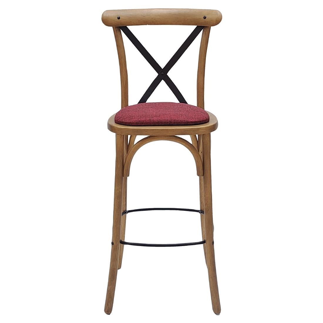 Bristol Bar Chair in Weathered Oak with Shetland Scarlett Seat