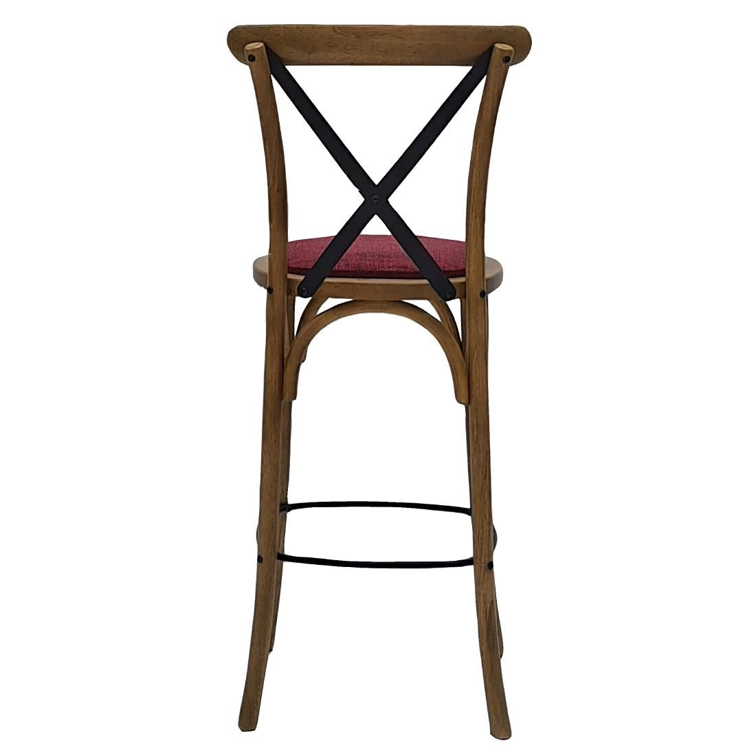 Bristol Bar Chair in Weathered Oak with Shetland Scarlett Seat