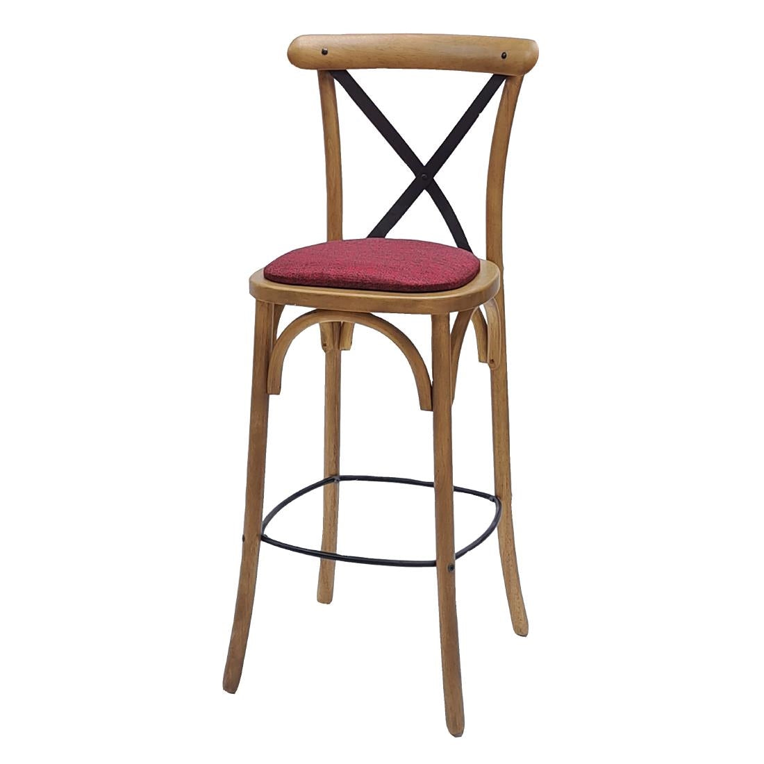 Bristol Bar Chair in Weathered Oak with Shetland Scarlett Seat