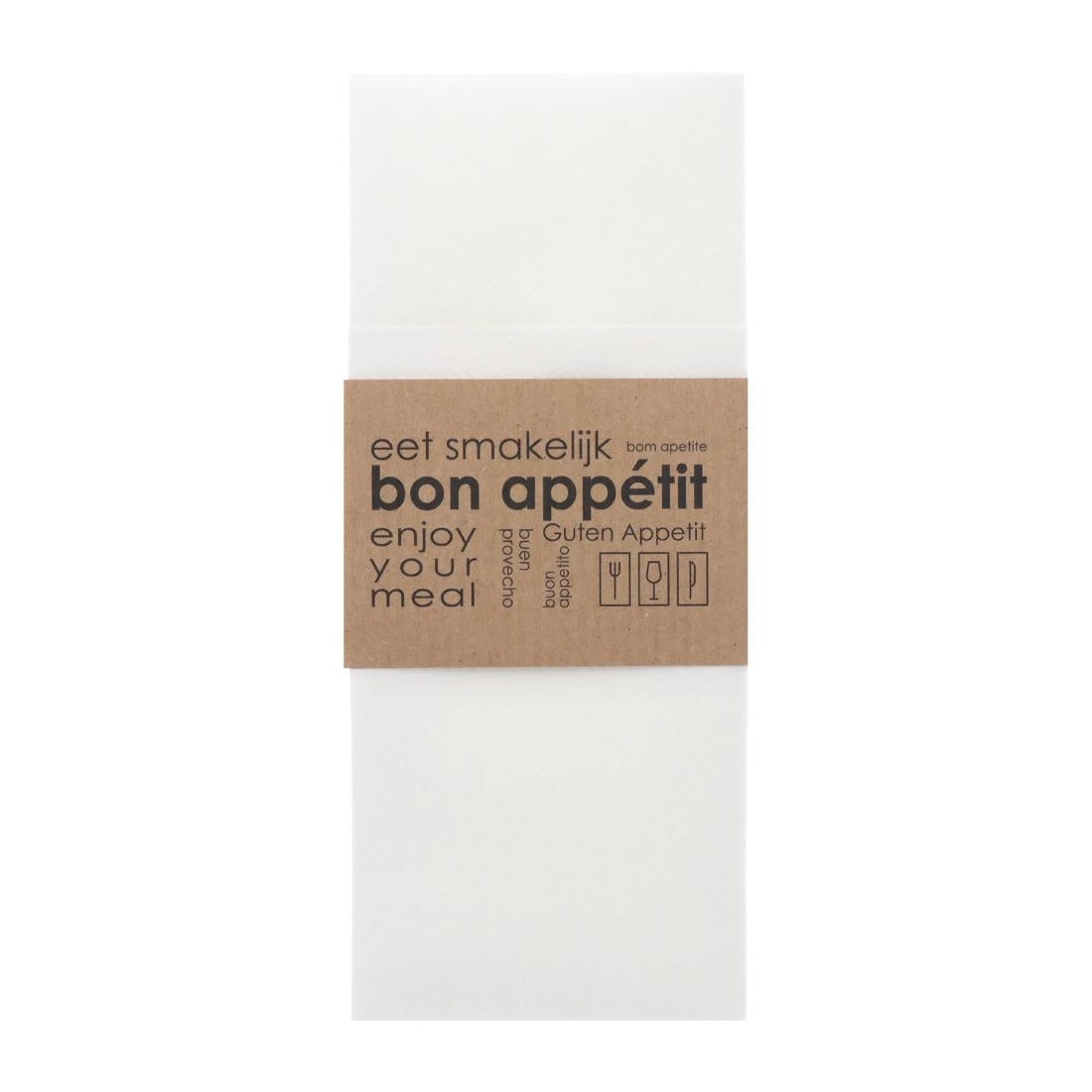 Europochette Kangaroo Fold Airlaid Napkins with Paper Sleeve (50 Pack)