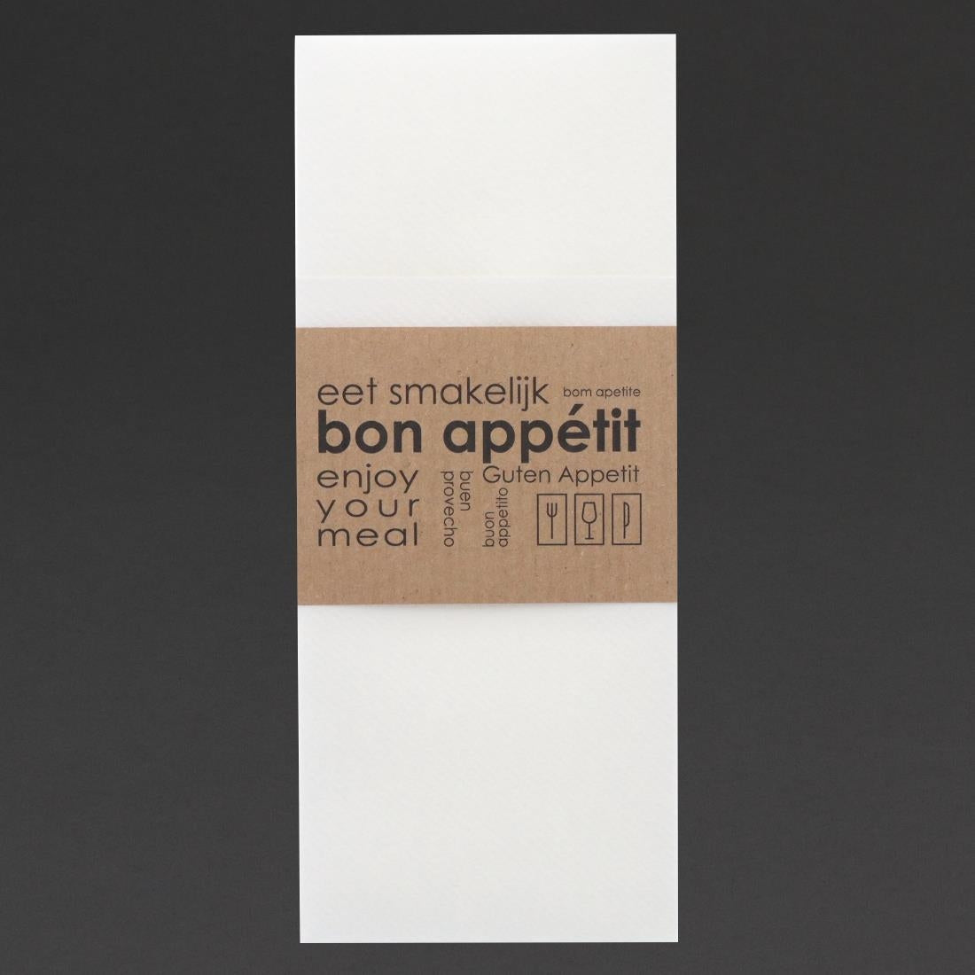 Europochette Kangaroo Fold Airlaid Napkins with Paper Sleeve (50 Pack)