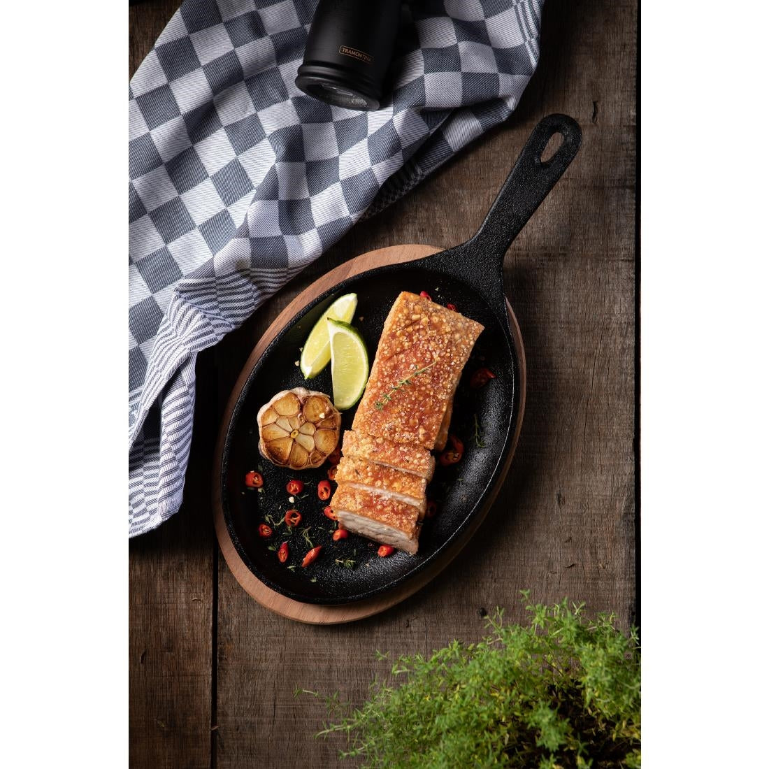 Tramontina Pre-Seasoned Cast Iron Fajita Sizzler 305x185mm