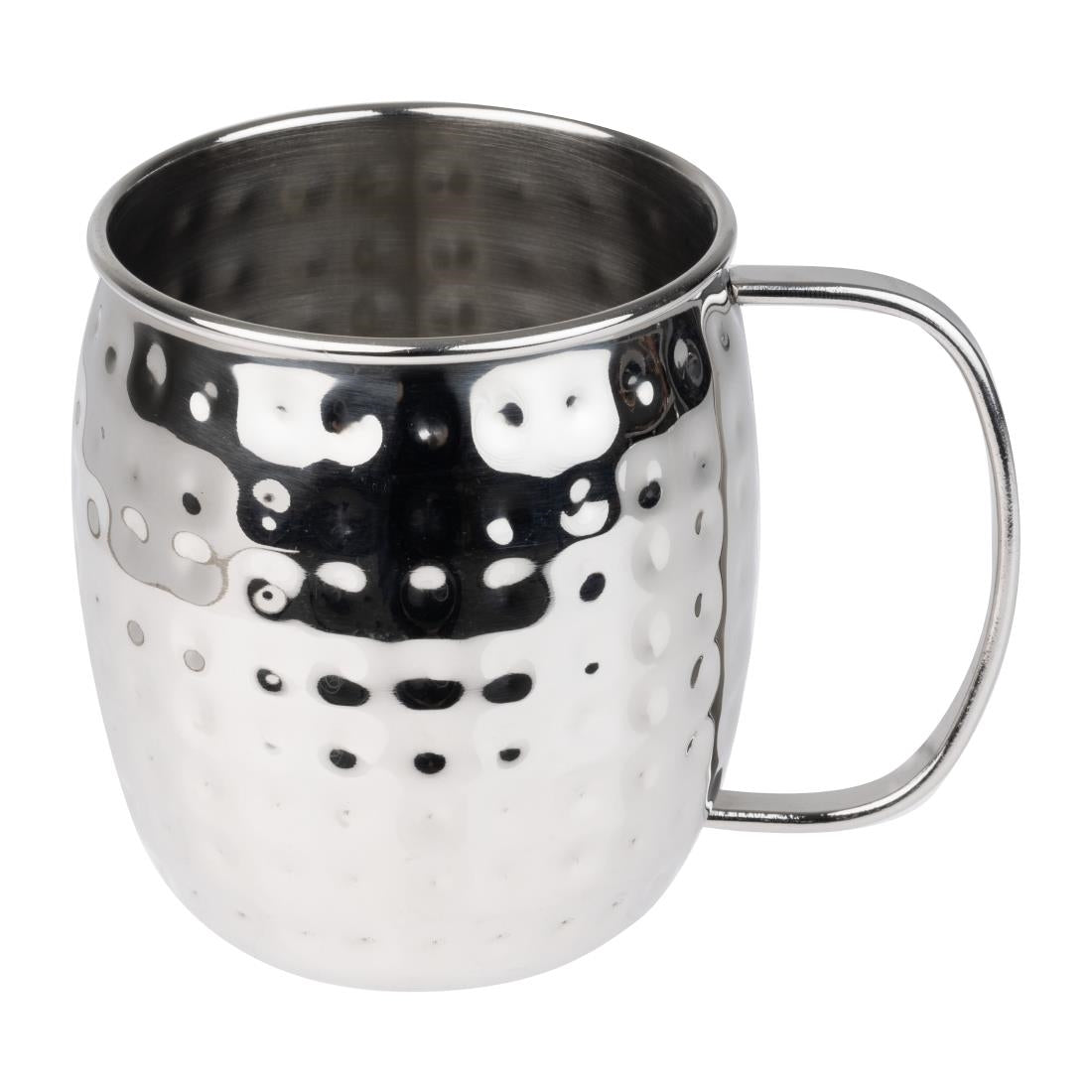 Olympia Barware Hammered Stainless Steel Mug 440ml