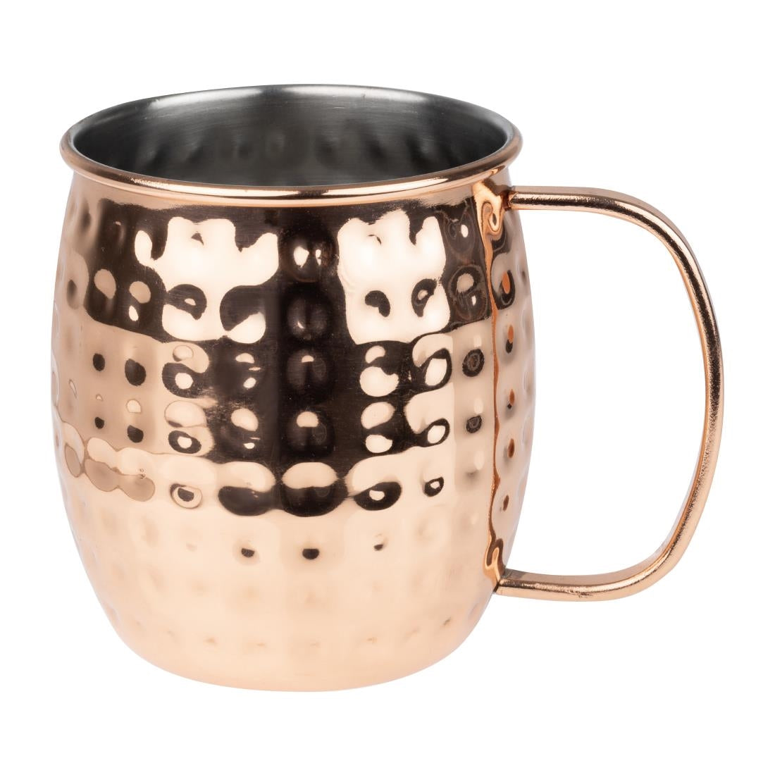 Olympia Barware Hammered Stainless Steel Copper Coated Mug 440ml