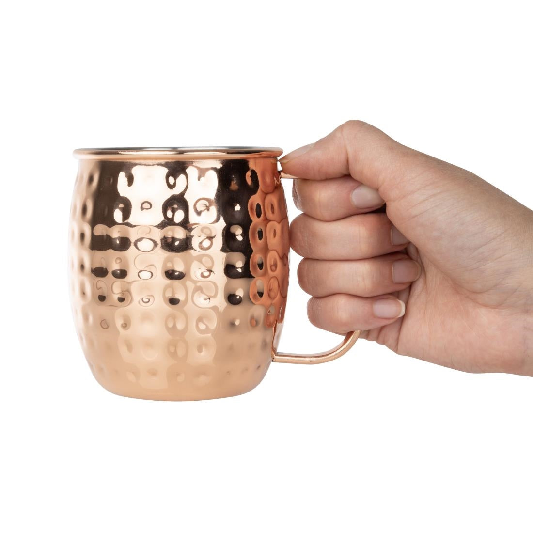 Olympia Barware Hammered Stainless Steel Copper Coated Mug 440ml