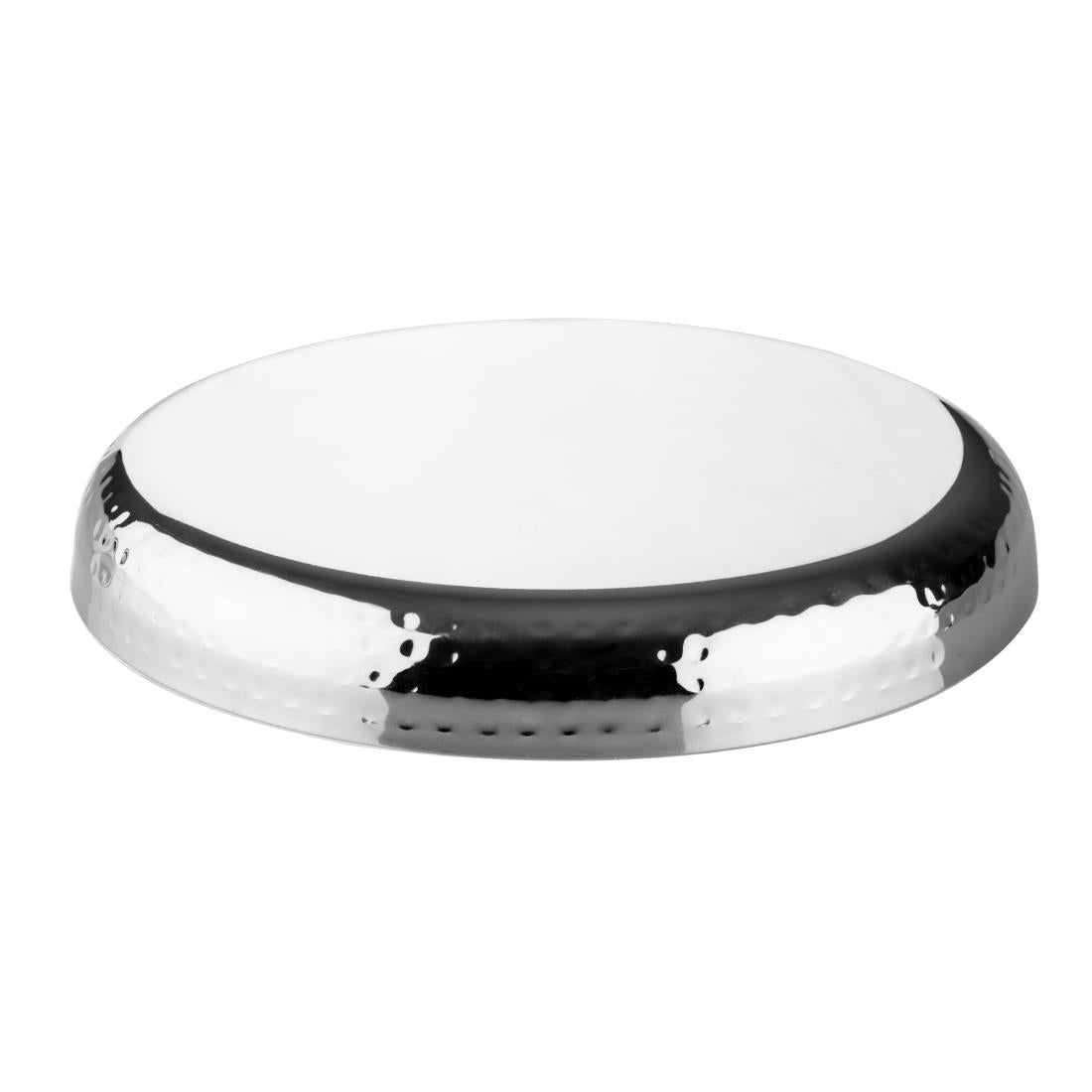 Olympia Hammered Stainless Steel Round Tray 260x35mm