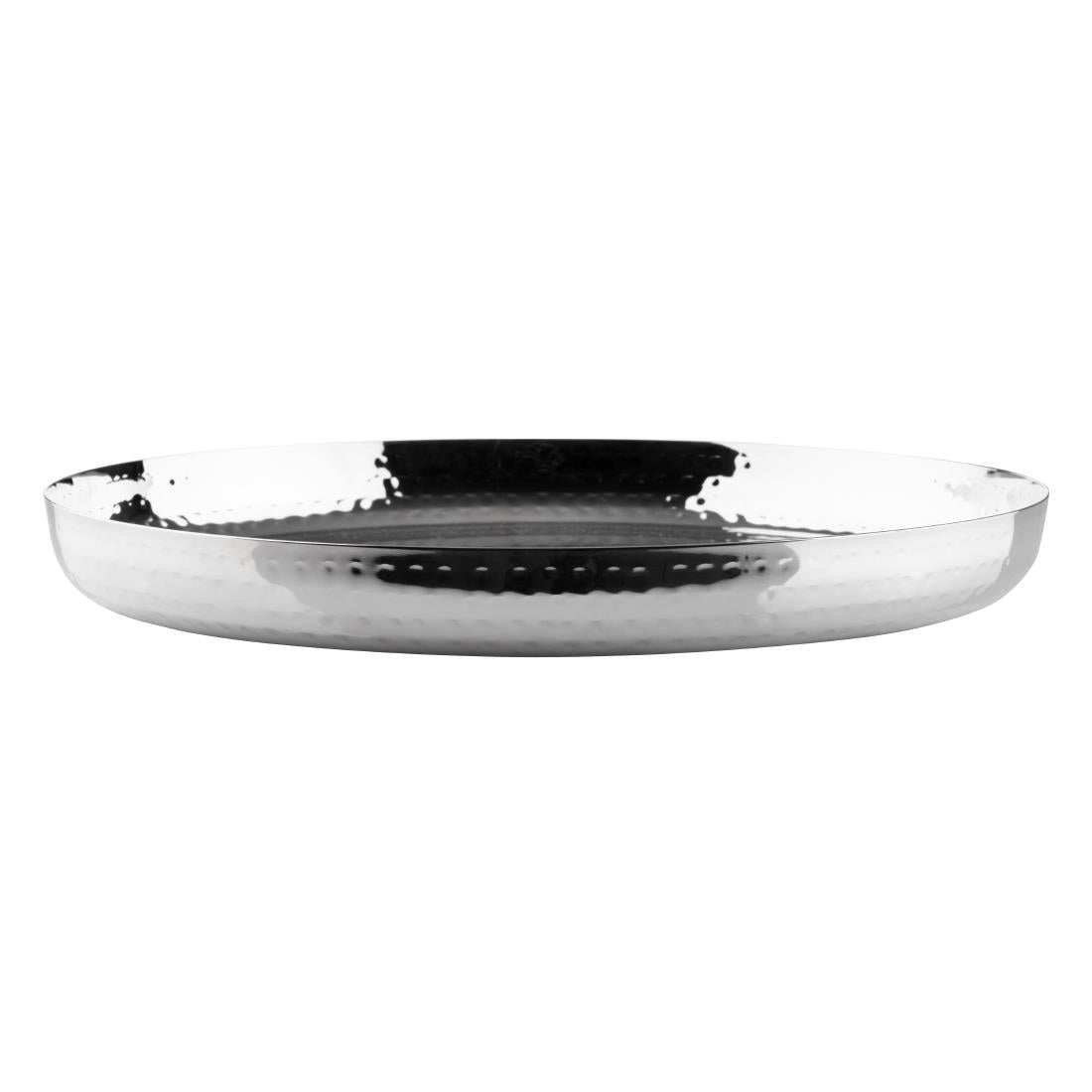 Olympia Hammered Stainless Steel Round Tray 320x35mm