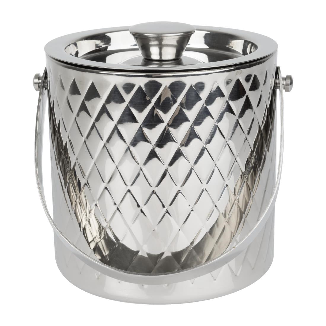 Olympia Geo Double Wall Ice Bucket Stainless Steel 1950ml