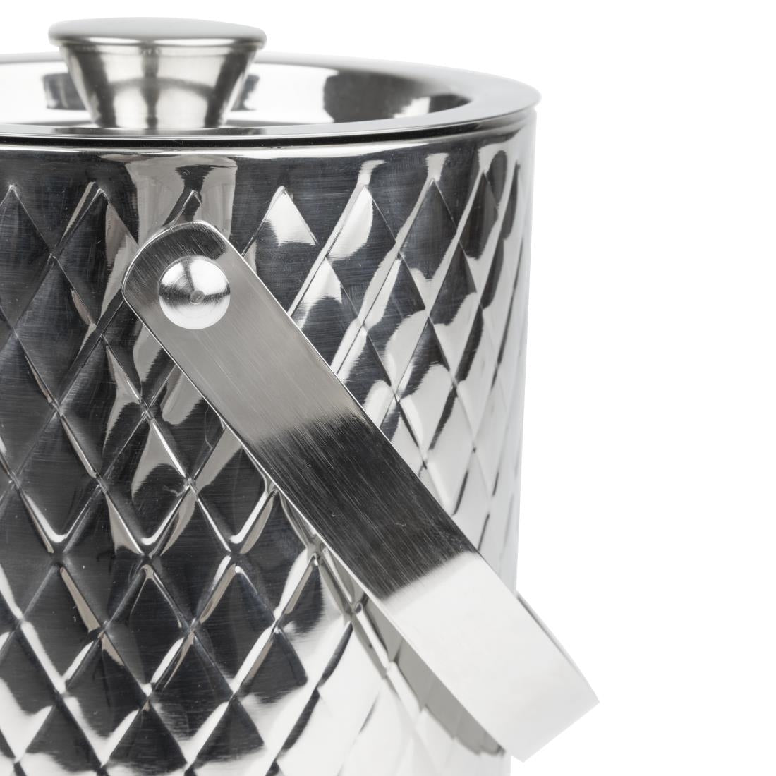 Olympia Geo Double Wall Ice Bucket Stainless Steel 1950ml