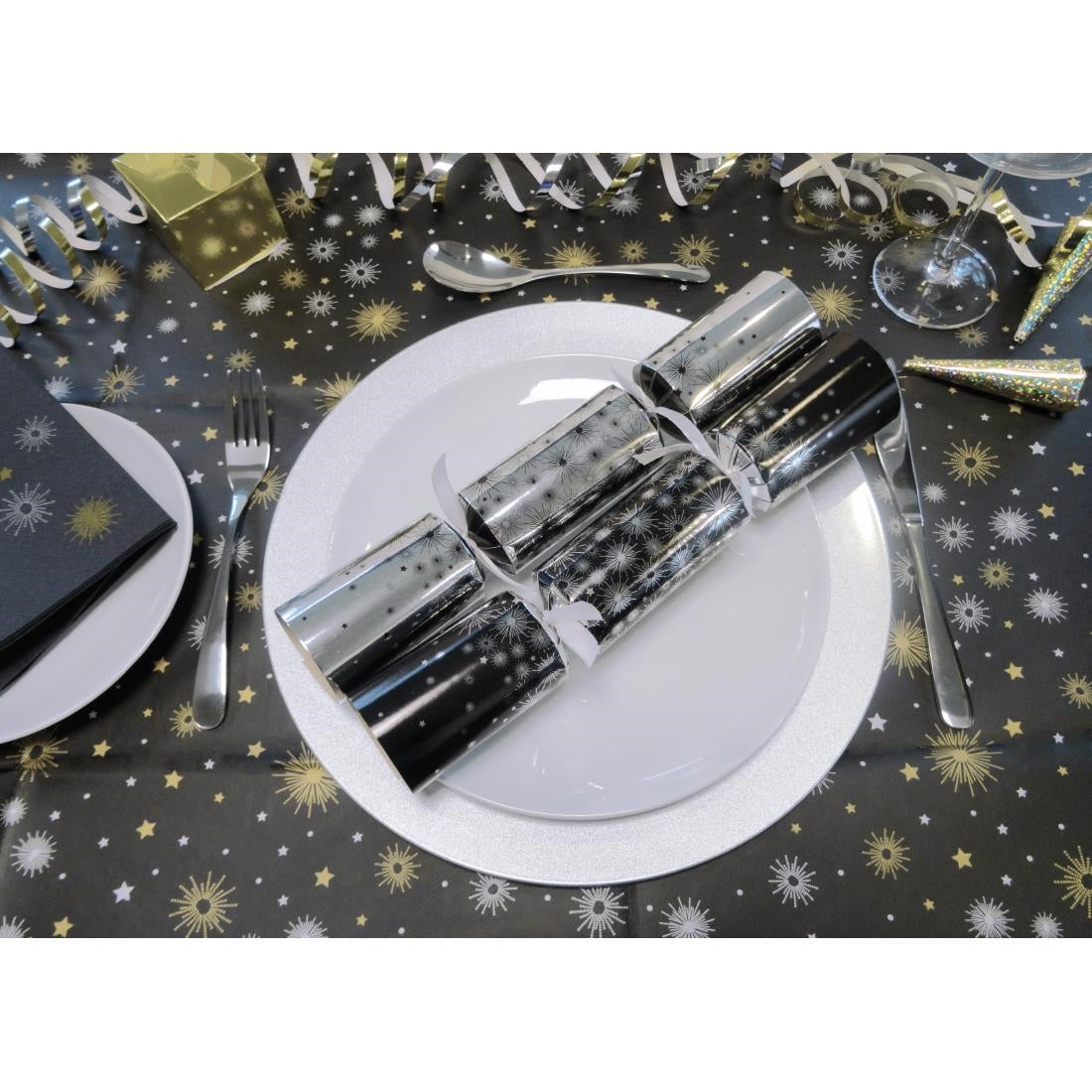 Swantex Lunch Napkins Midnight Sparkle 33x33cm 2ply 1/4 Fold (1000 pack)