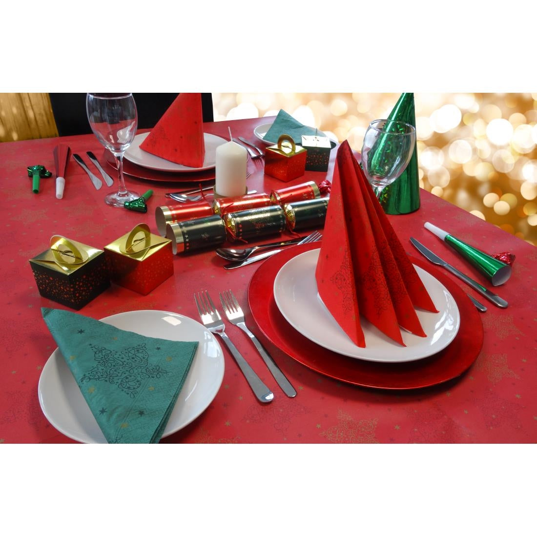 Swantex Lunch Napkins Merry & Bright Pine 33x33cm 2ply 1/4 Fold (1000 pack)