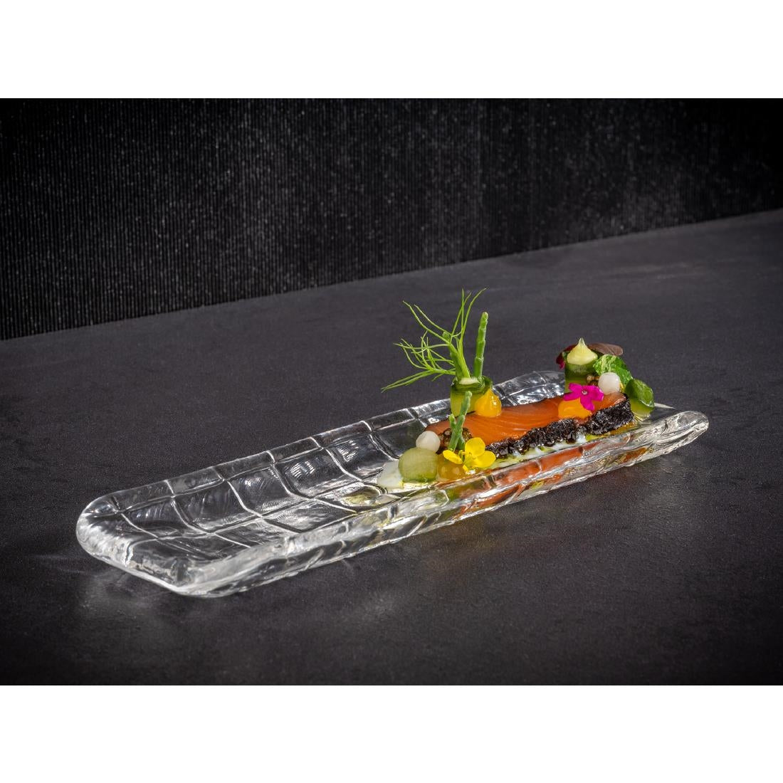 APS Takashi Sushi Board Clear Glass 190x65mm