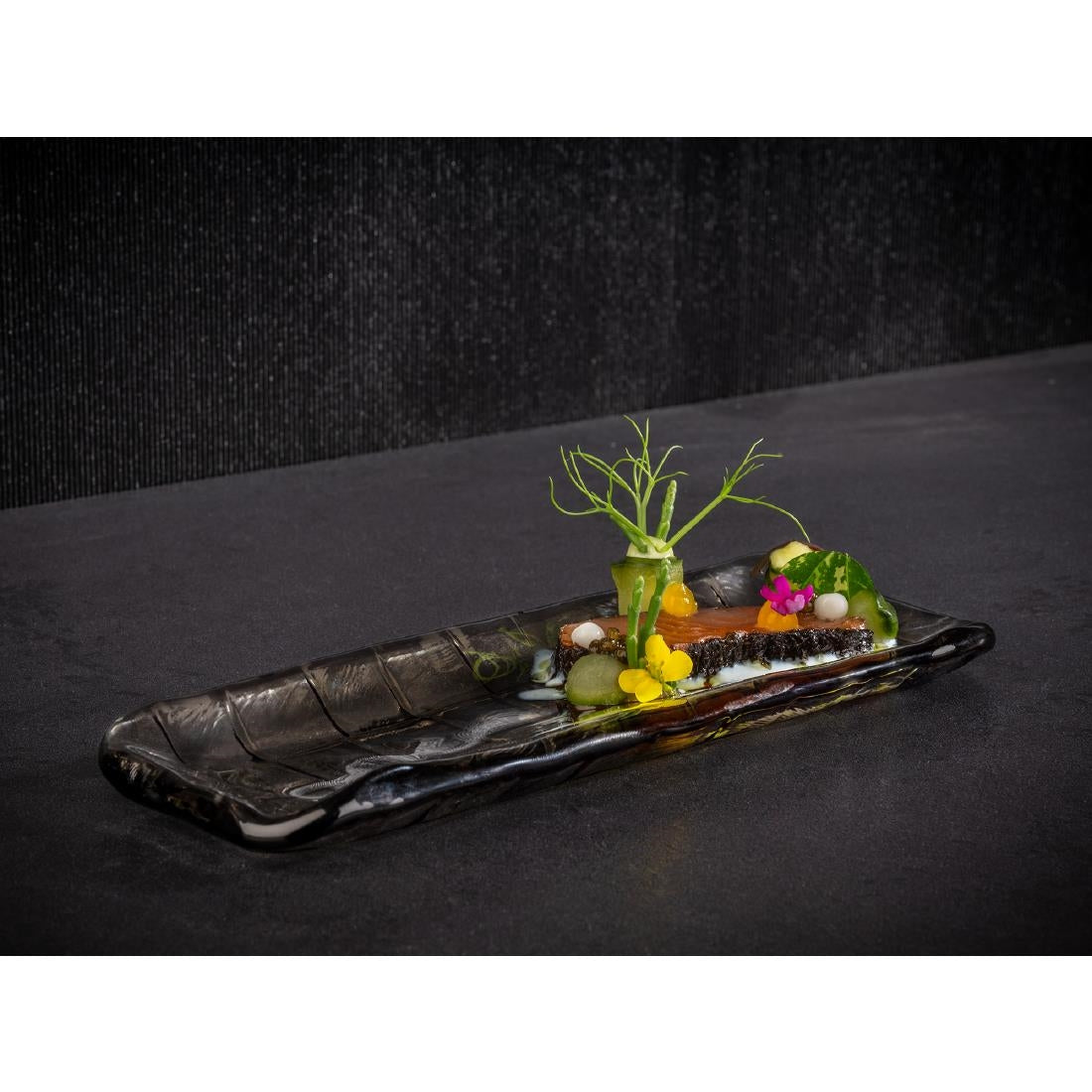 APS Takashi Sushi Board French Grey Glass 190x65mm