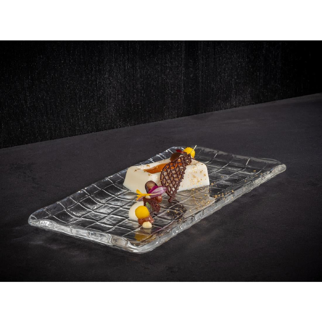 APS Takashi Sushi Board Clear Glass 260x130mm