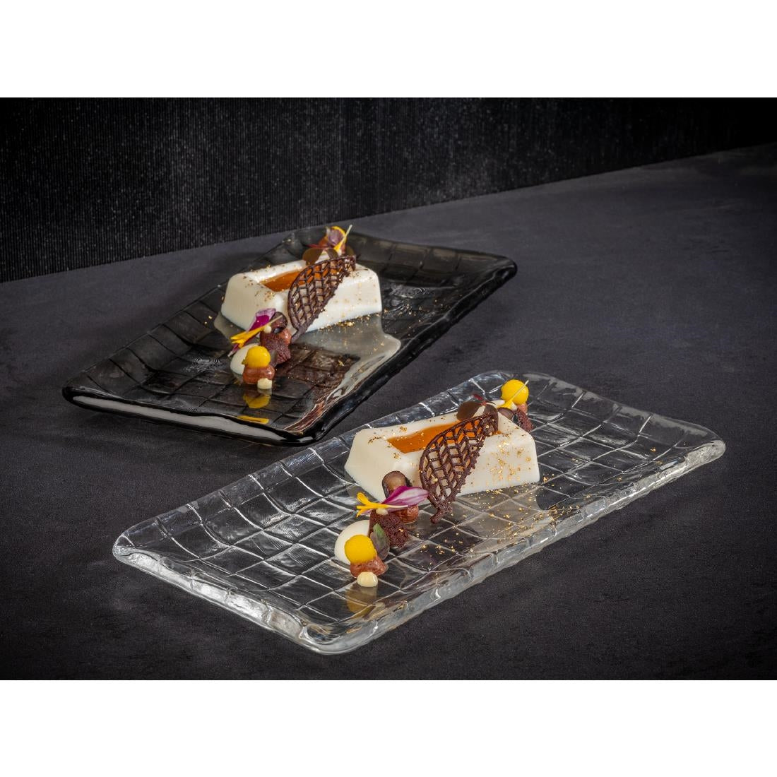 APS Takashi Sushi Board Clear Glass 260x130mm