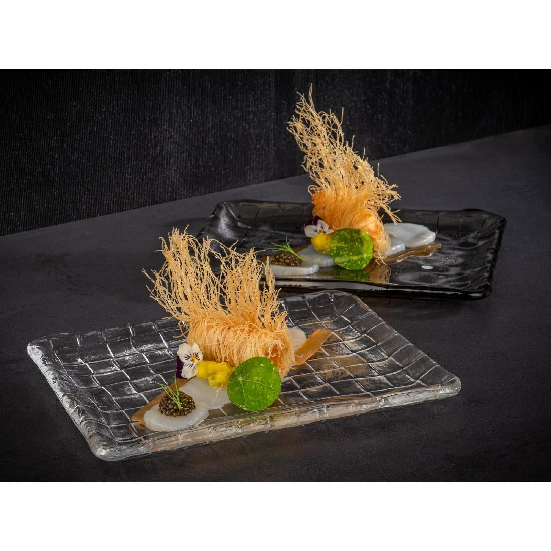 APS Takashi Sushi Board Clear Glass 230x180mm