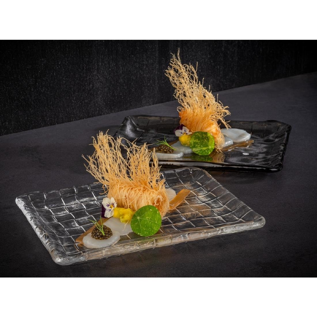 APS Takashi Sushi Board French Grey Glass 230x180mm