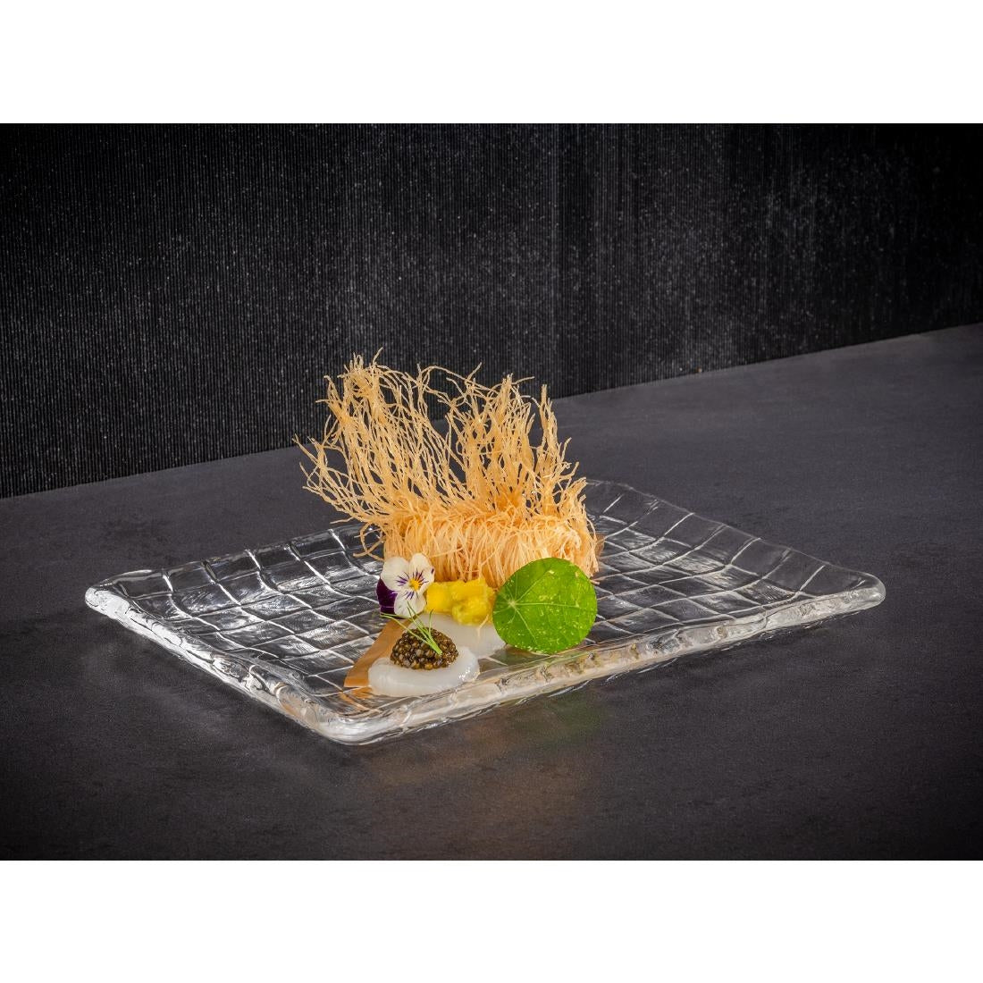 APS Takashi Sushi Board Clear Glass 230x180mm