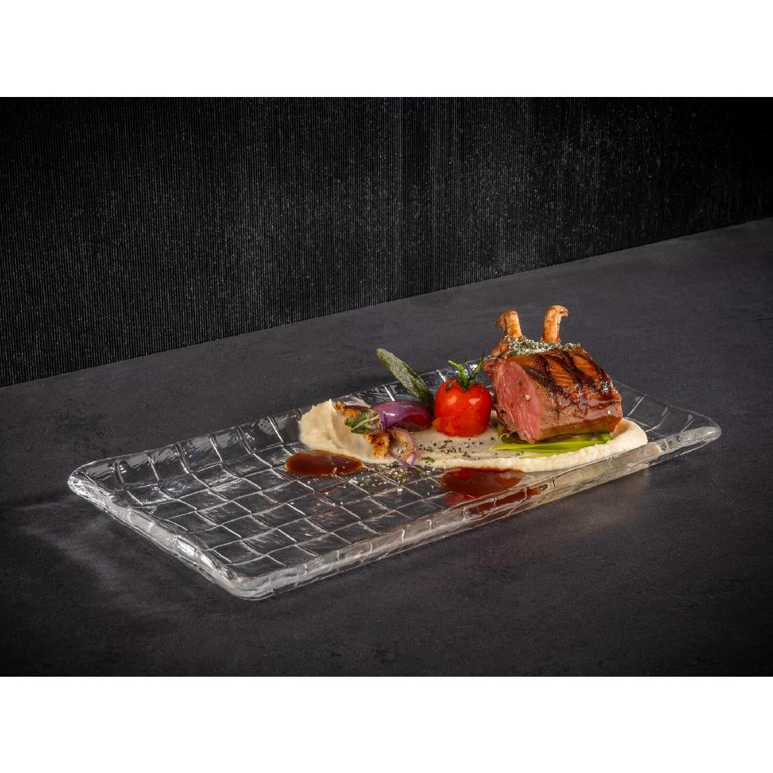 APS Takashi Sushi Board Clear Glass 295x155mm