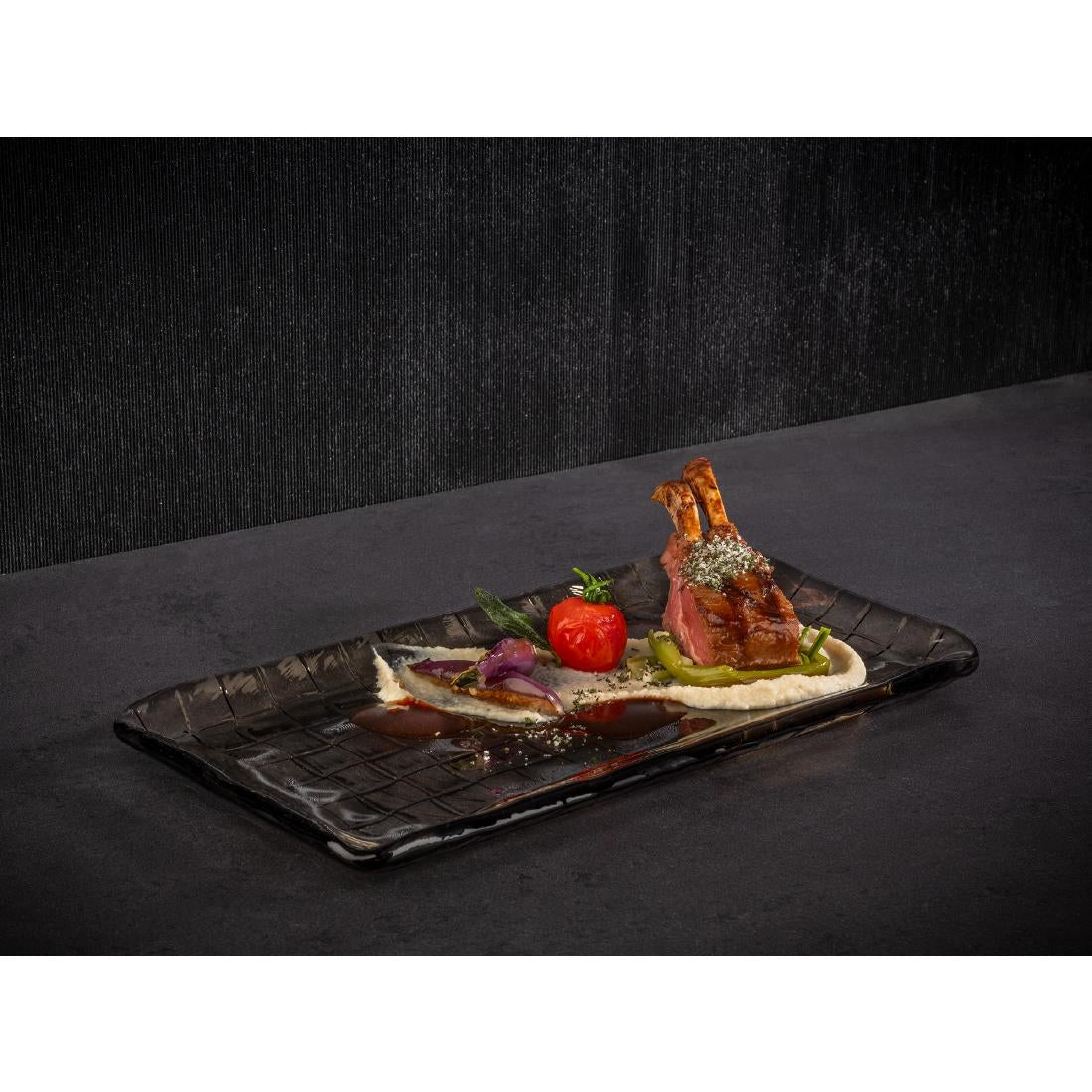 APS Takashi Sushi Board French Grey Glass 295x155mm
