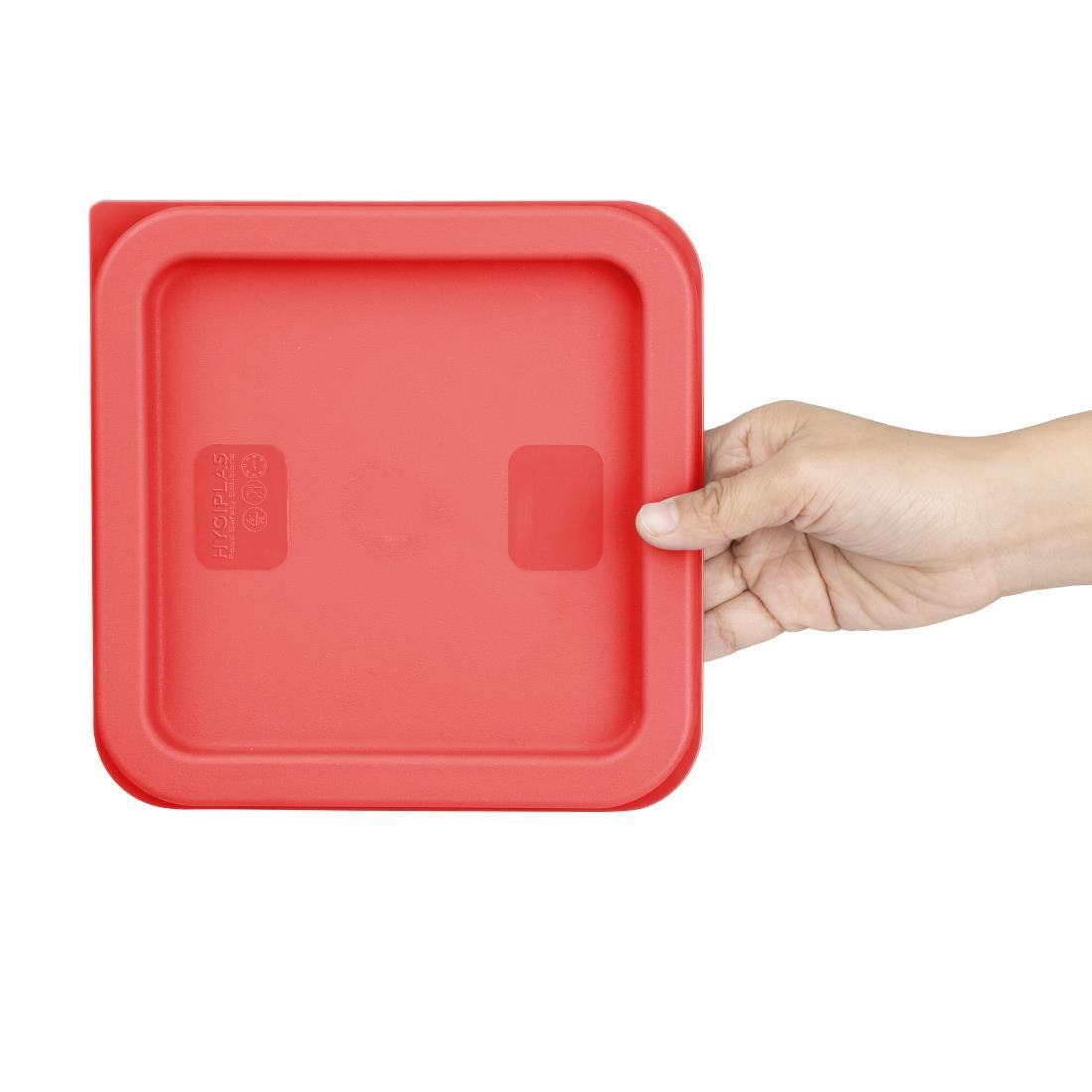 Hygiplas Square Food Storage Container Lid Red Small