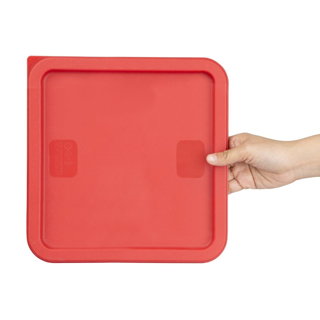 Hygiplas Square Food Storage Container Lid Red Large