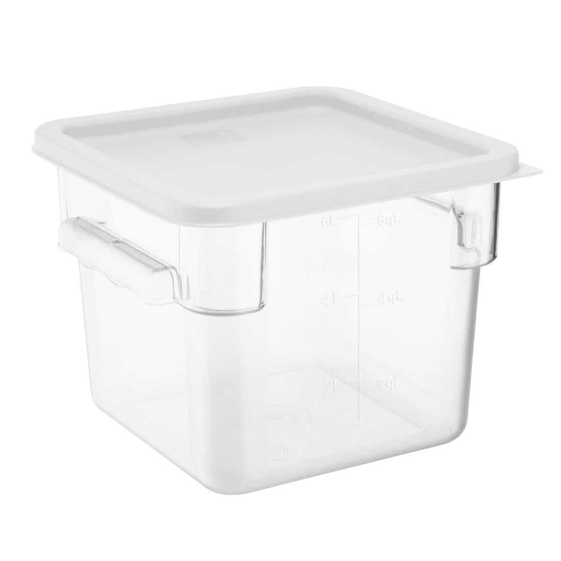 Vogue Square Food Storage Container Lid White Medium