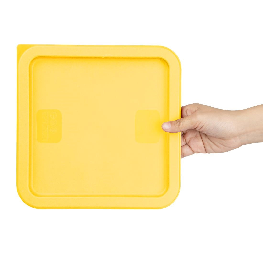 Hygiplas Square Food Storage Container Lid Yellow Medium