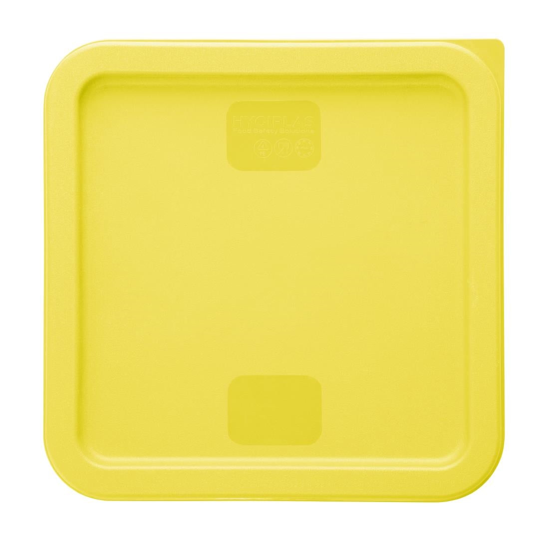 Hygiplas Square Food Storage Container Lid Yellow Large