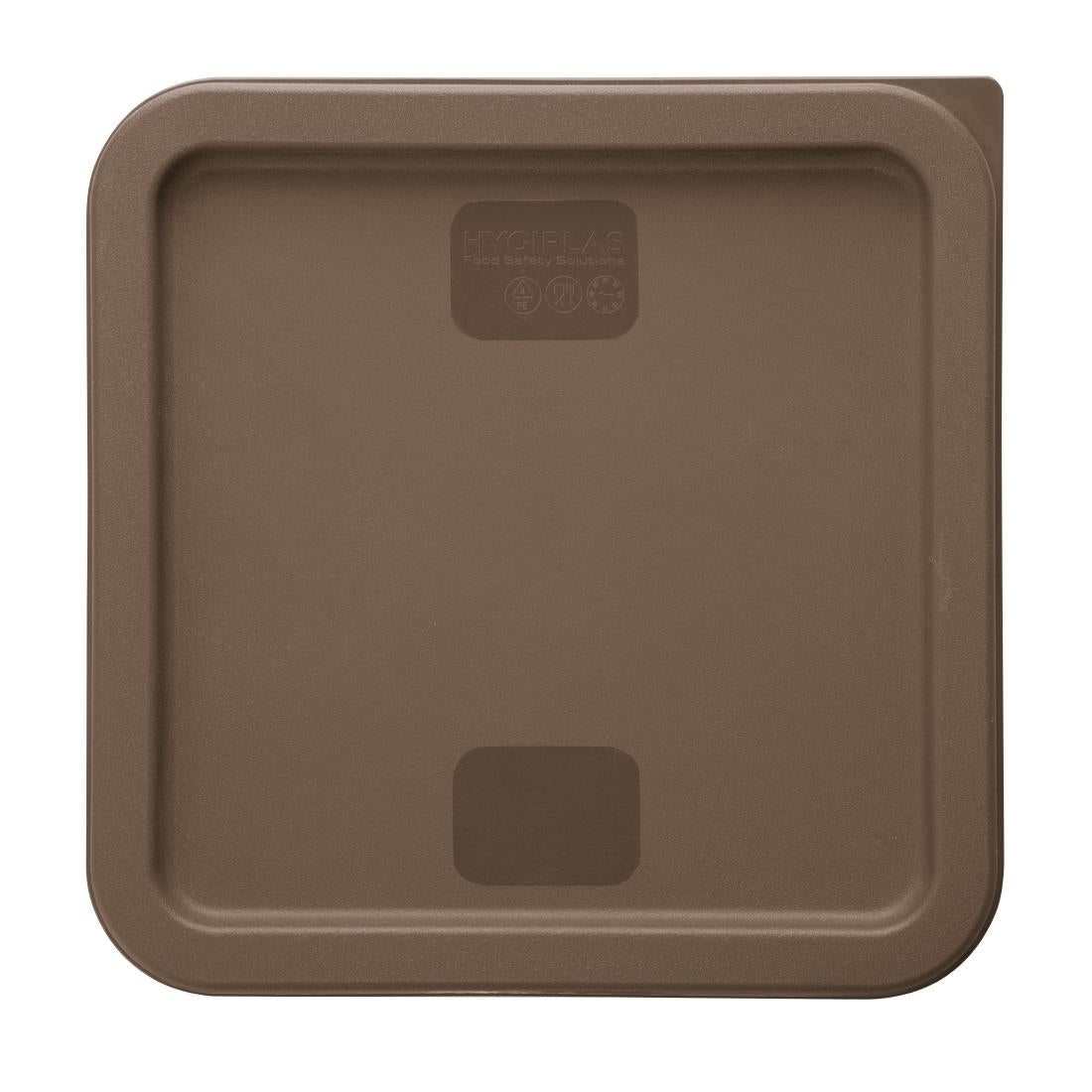 Hygiplas Square Food Storage Container Lid Brown Large