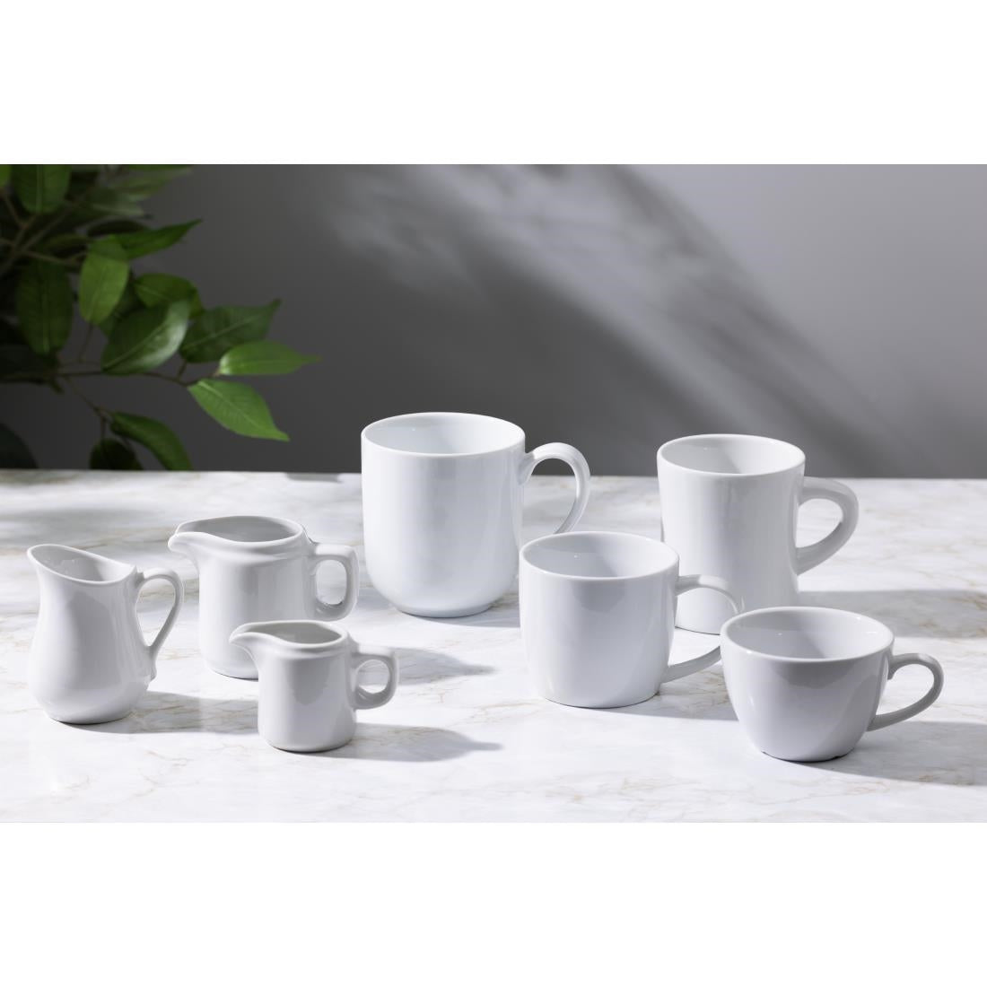 Olympia Whiteware Hollow Mugs 300ml (6 Pack)