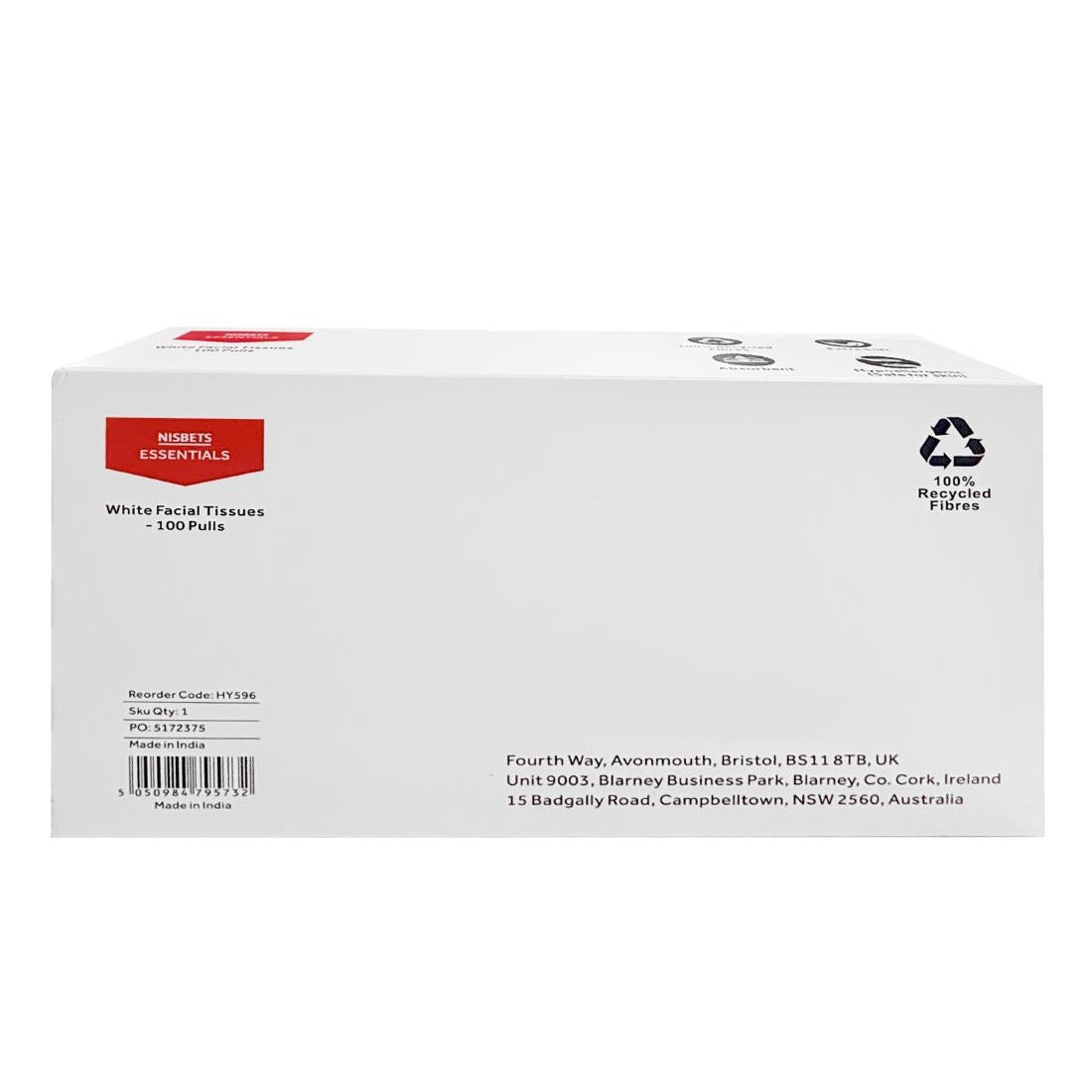 Nisbets Essentials White Facial Tissues - 100 Sheets (36 Pack)