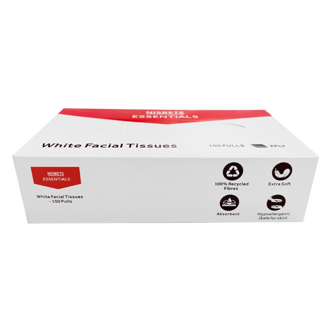 Nisbets Essentials White Facial Tissues - 100 Sheets (36 Pack)
