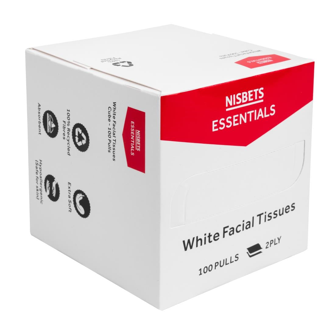 Nisbets Essentials Facial Tissues Cube - 100 sheets (36 Pack)