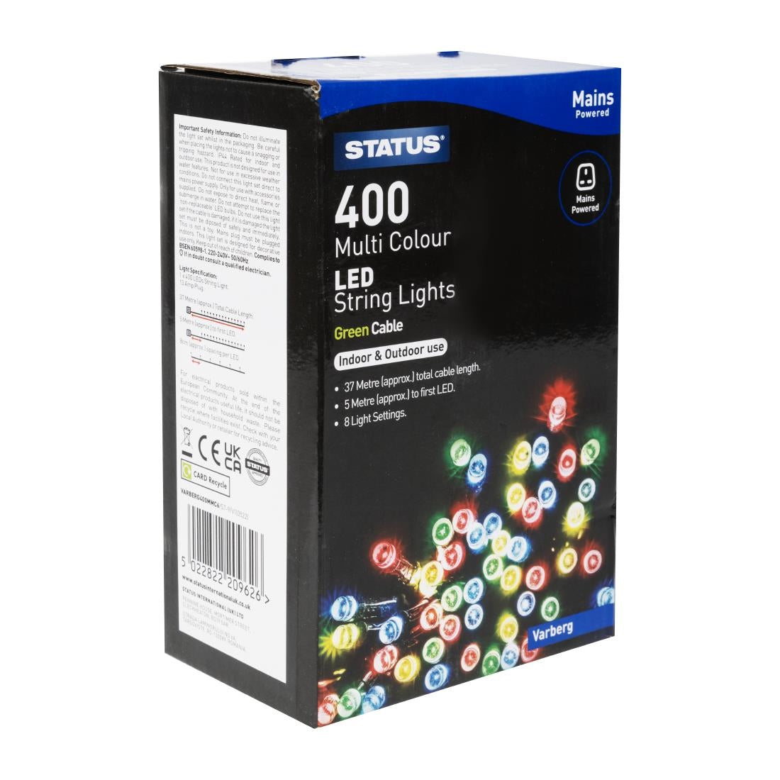 Status Varberg 400 Multi Coloured LED Indoor/Outdoor String Lights