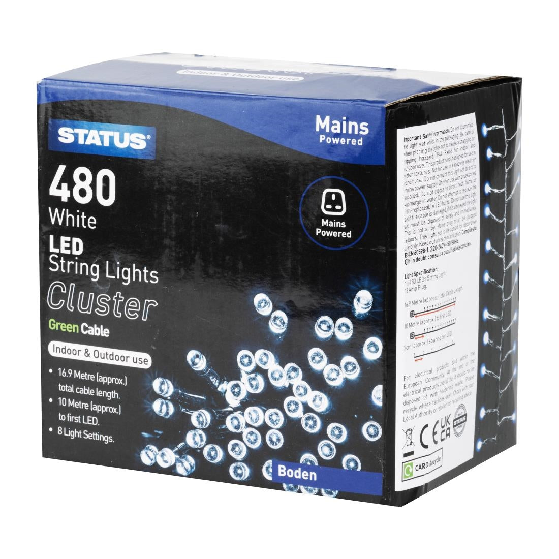 Status Boden 480 Cool White LED Indoor/Outdoor String Lights