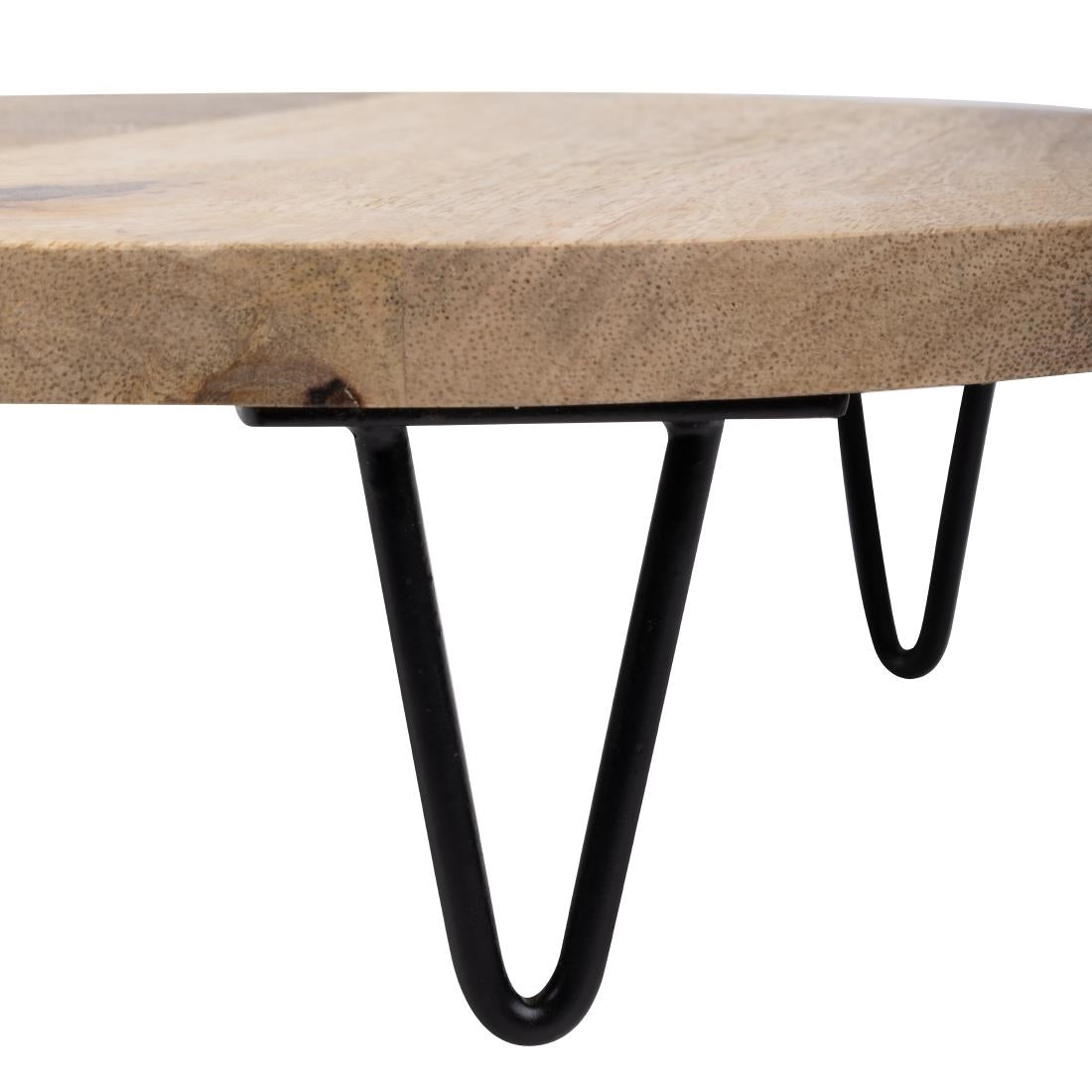 Olympia Round Handled Display Stand Mango Wood with Metal Legs 350x250x80mm