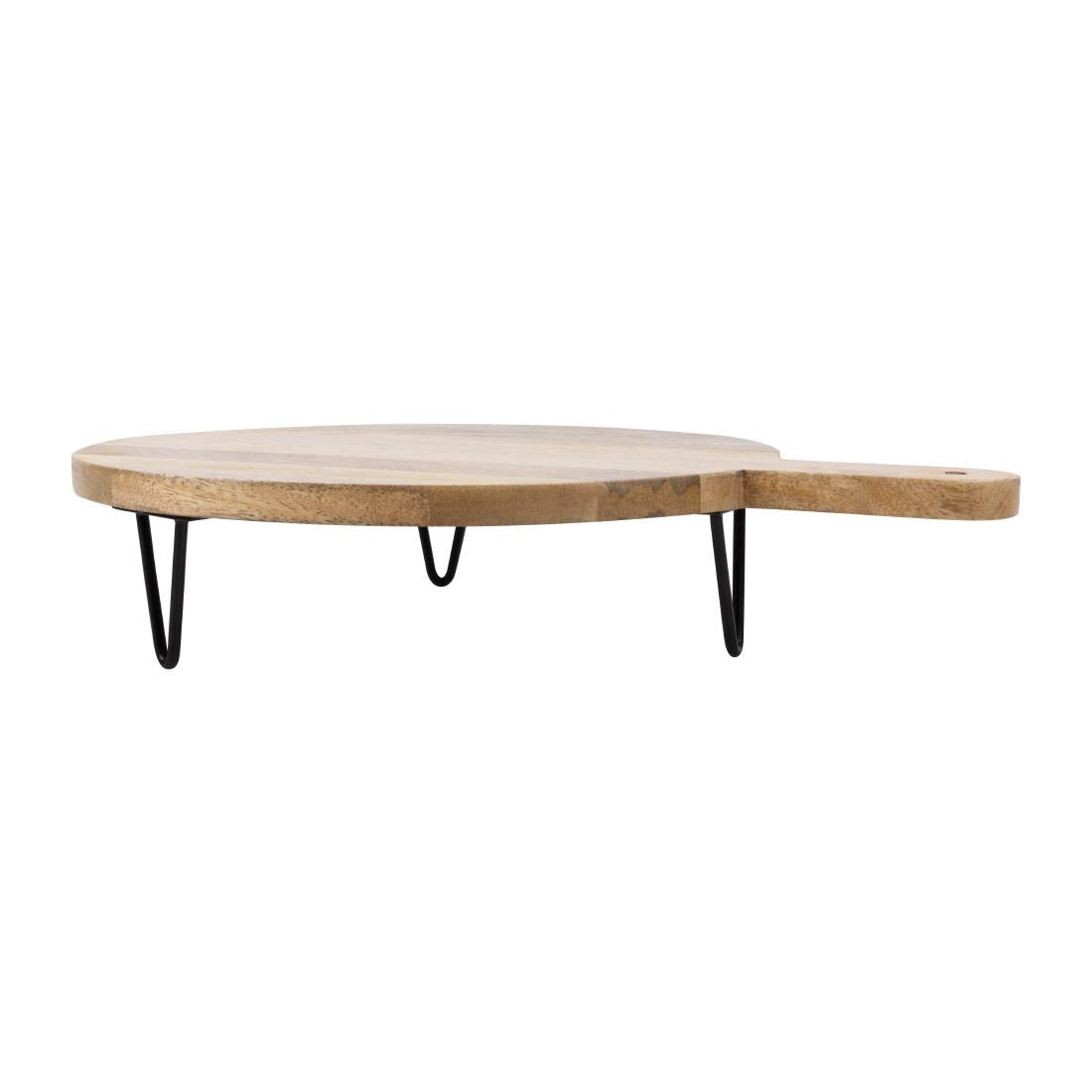 Olympia Round Handled Display Stand Mango Wood with Metal Legs 400x300x80mm